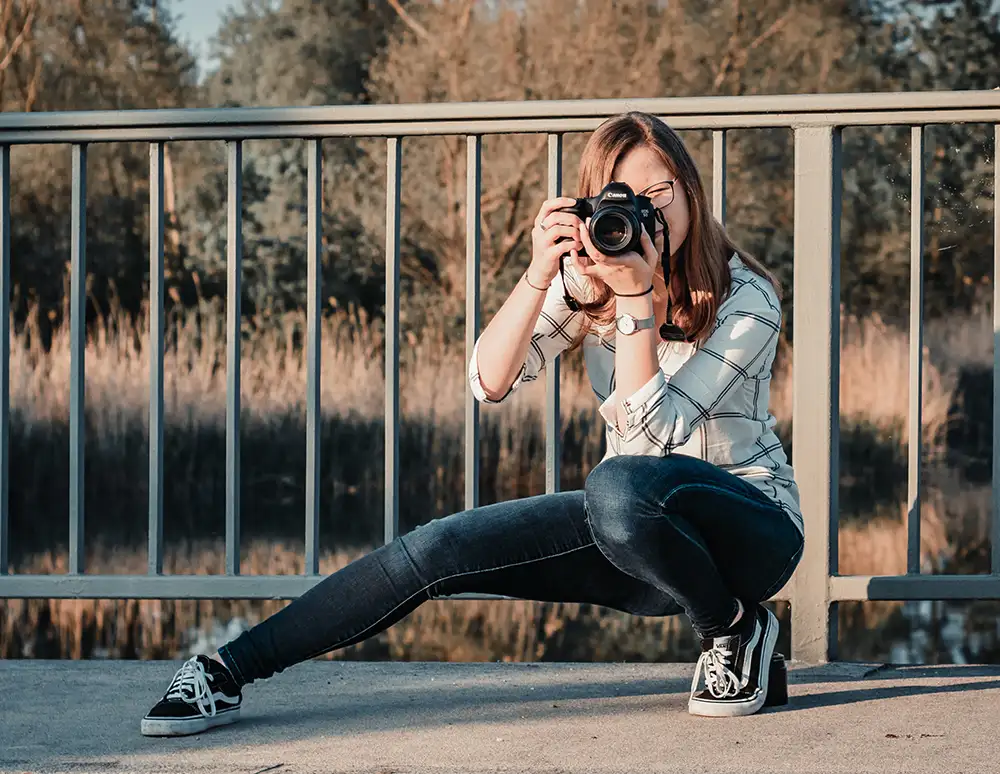 Portrait der Fotografin bei einem Shooting